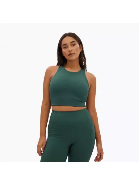 Girlfriend Collective Сутиен за тренировка Rib Dylan moss зелено