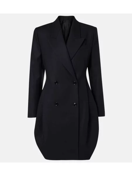 Sukienka Alaïa dwurzędowa garniturowa niebieska