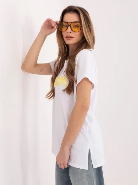 Gulerat tricou Relevance alb
