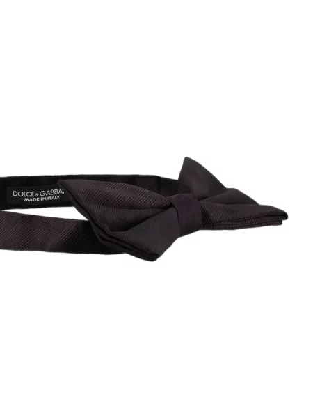 Jacquard kravata Dolce & Gabbana s mašnom na točke crna