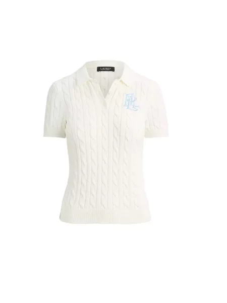 Koszulka polo z dzianiny o kroju regular fit z wyhaftowanym logo Lauren Ralph Lauren biała