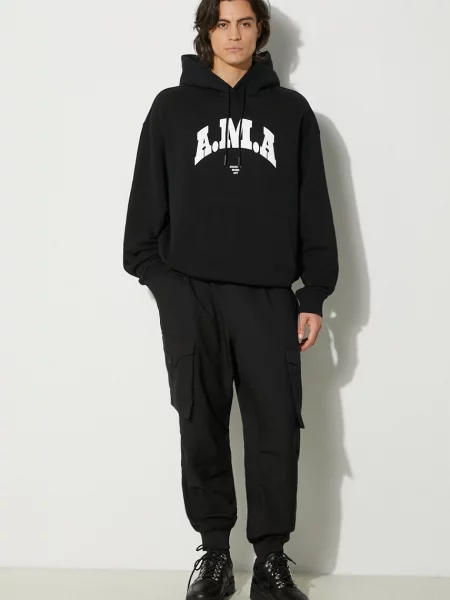 Кофта Marcelo Burlon Ama Comfort Hoodie з капюшоном з принтом чорний