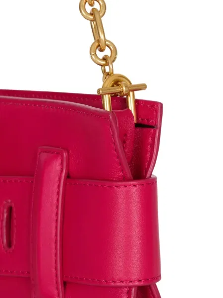 Geanta de piele Balmain din piele roz