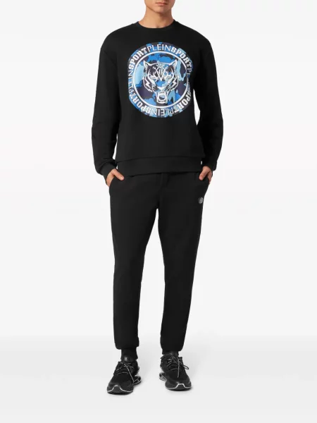 Raštuotas kamufliažinis džemperis Plein Sport juoda