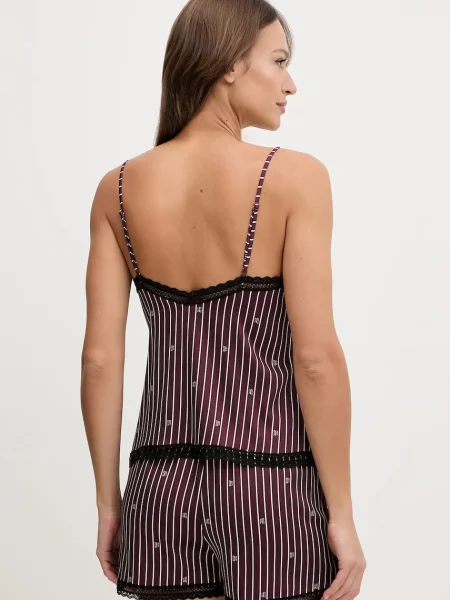 Піжамний топ HUGO UNIQUE VEST фіолетовий