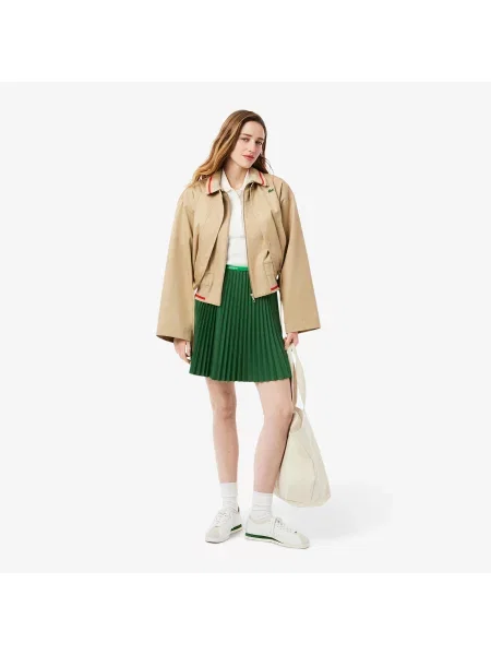 Lacoste Krótka Plisowana Spódnica zielona