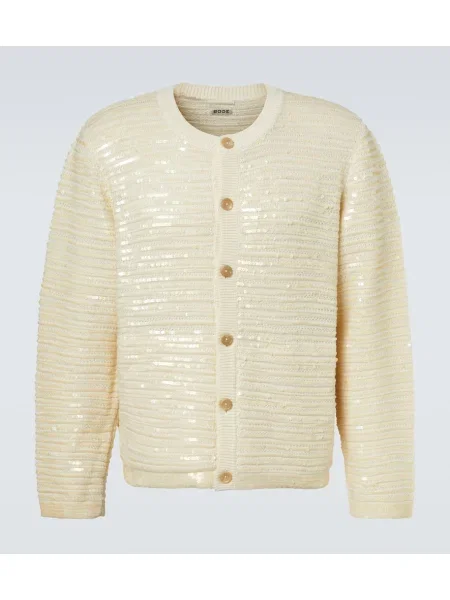 Volnene jopica Bode s cekini bela