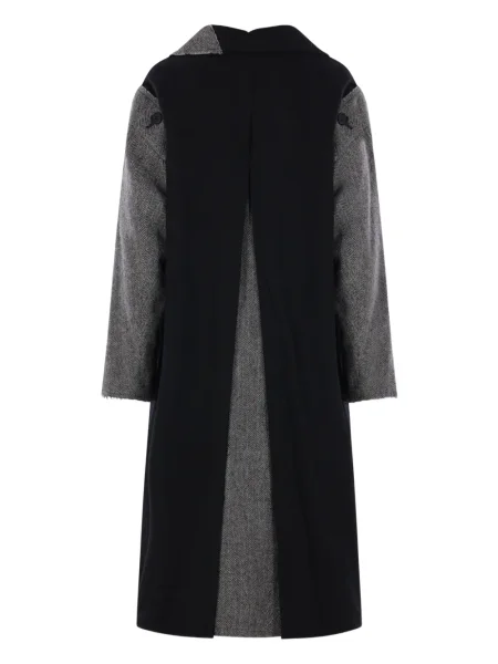 Палто Yohji Yamamoto с десен рибена кост черно