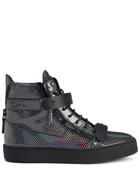 Sneakerși Giuseppe Zanotti cu imagine cu imprimeu geometric negru