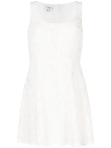 Rochie mini Giambattista Valli fără mâneci din dantelă de costum alb