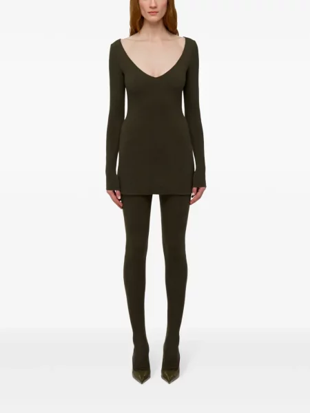 Rochie Ferragamo de lână de costum verde