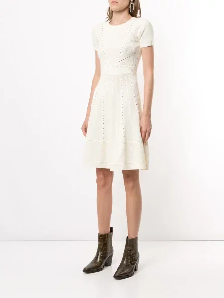 Rochie Dsquared2 tricotate evazată alb