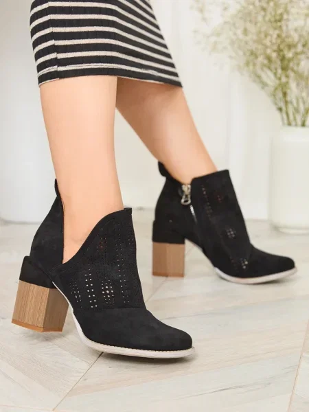 Botine Resti ajurate negru