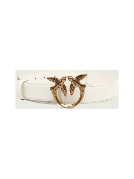Pinko De piele curea LOVE BERRY H3 alb