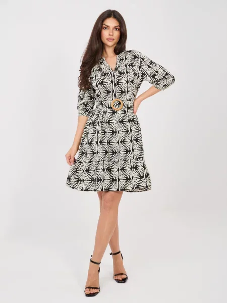 Rochie Sublevel cu mâneci balon alb