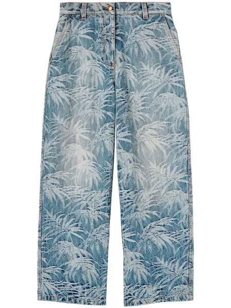 Jeansy Palm Angels z nadrukiem niebieskie