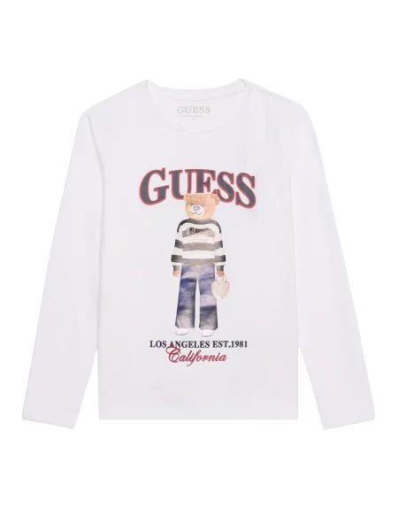 GUESS Tricou maro / roșu / negru alb