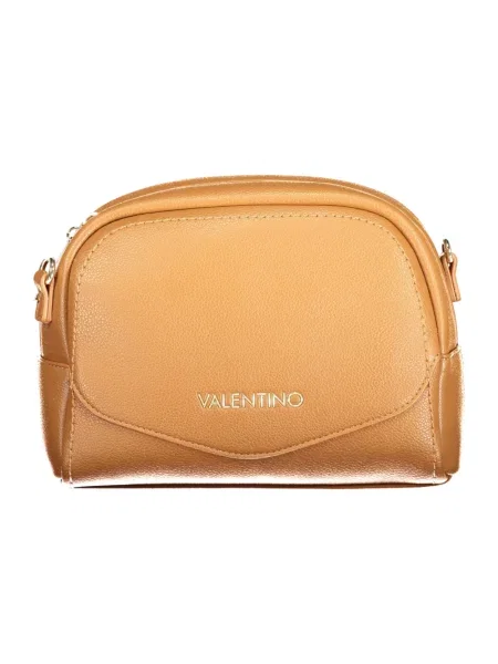 Lniana torebka Valentino Bags brązowa