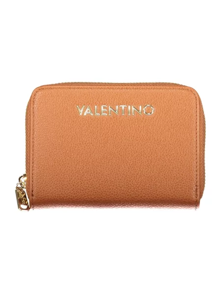 Lniany portfel Valentino Bags brązowy