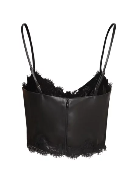 Top Ermanno Firenze din piele negru