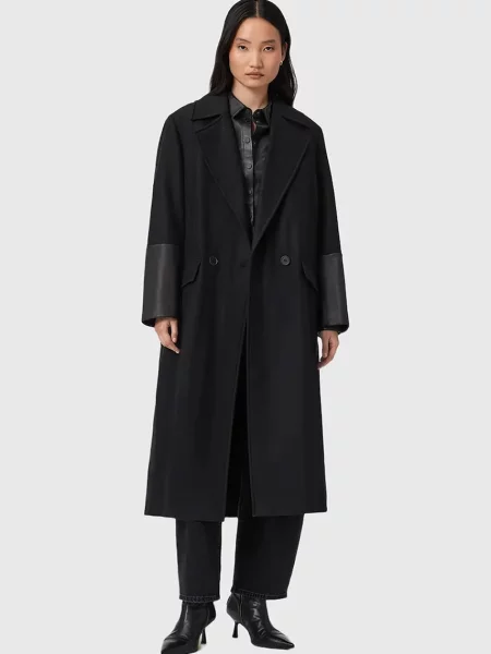 Palton Allsaints de lână negru