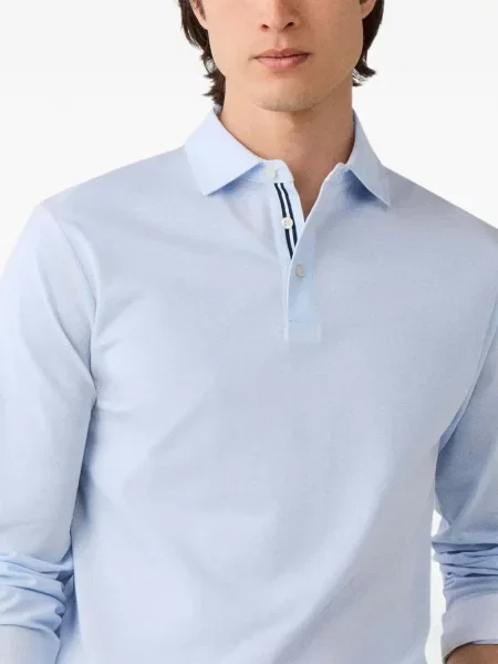 Lung tricou polo Hackett London albastru