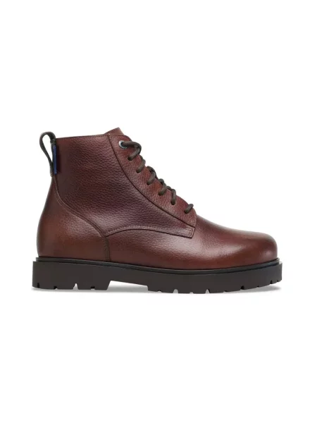 Botki Birkenstock skórzane brązowe