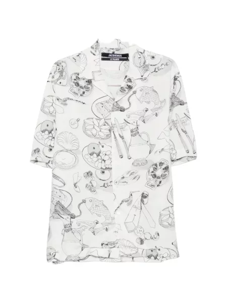 Scurt cămașă Jacquemus cu imagine alb
