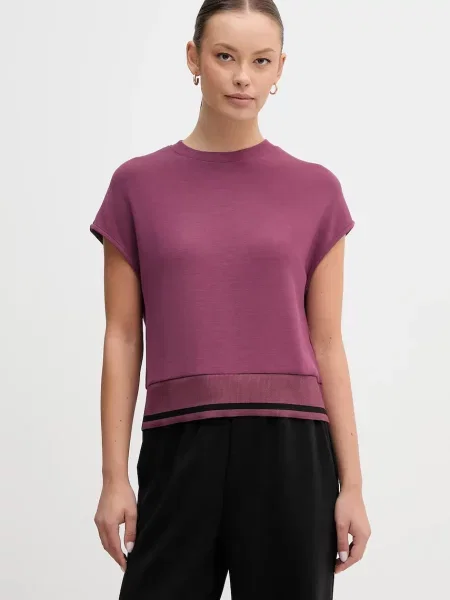 Тениска United Colors of Benetton дамска лилаво виолетово