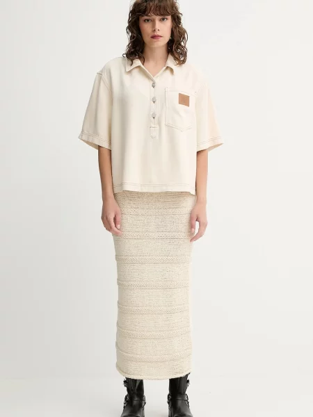 Джинсова блузка MUNTHE PHOR однотонна бежевий