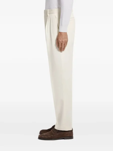 Pantaloni Zegna plisate alb