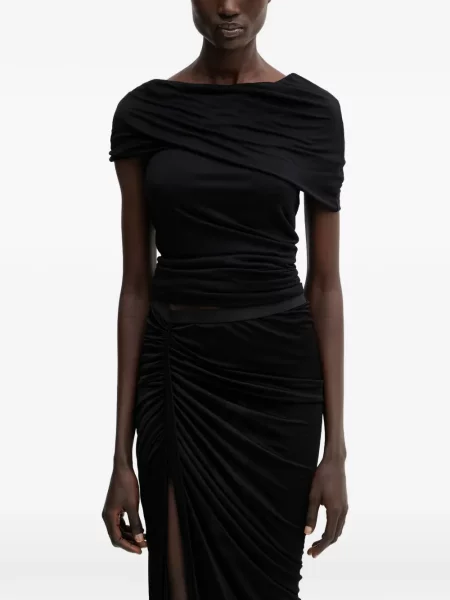 Top Rick Owens Lilies cu volane negru