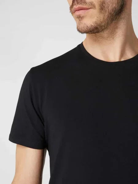 T-shirt o kroju regular fit z mieszanki bawełny Selected Homme czarna