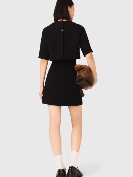 Твідова сукня Maje чорна