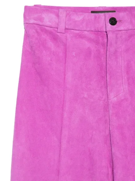 Pantaloni Stouls din piele de căprioară roz