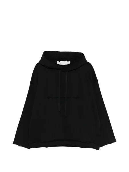 Džemper Isabel Benenato s izlizanim efektom s kapuljačom crna