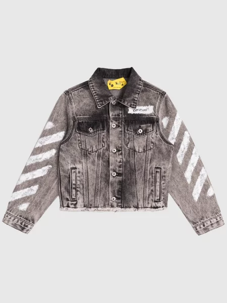 Детская джинсовая куртка Off-white серая