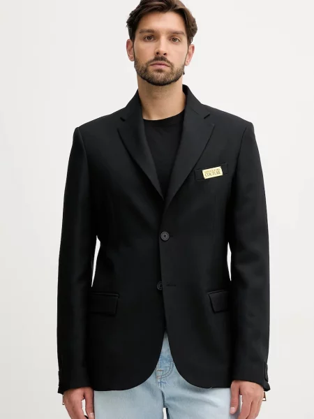 Suknjič z dodatkom volne Versace Jeans Couture črna