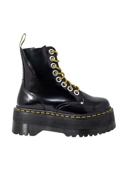 Botki Dr. Martens skórzane na platformie czarne