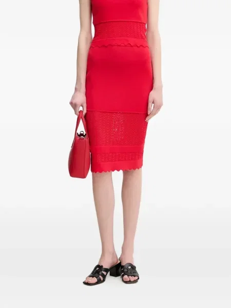 Fustă midi Gaudi până la genunchi roșu