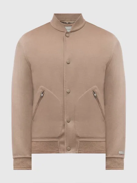 Шерстяной бомбер Canali коричневый