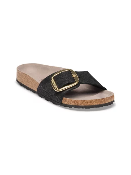 Birkenstock Șlapi Madrid Big Buckle | piele întoarsă | narrow fit negru