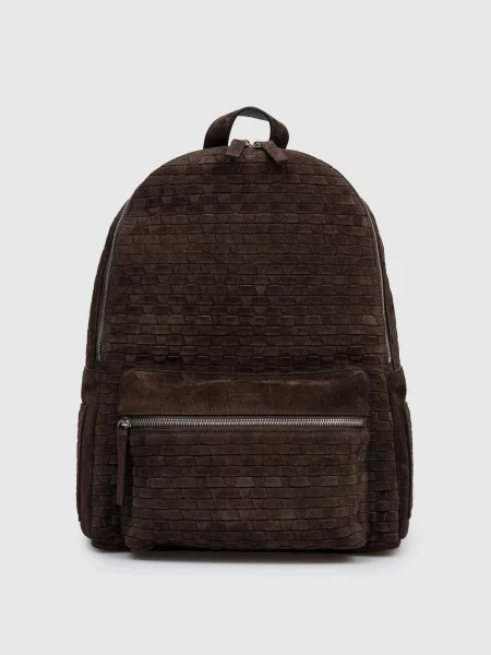 Замшевый рюкзак Orciani коричневый