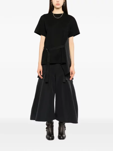 Tricou Sacai asimetric negru
