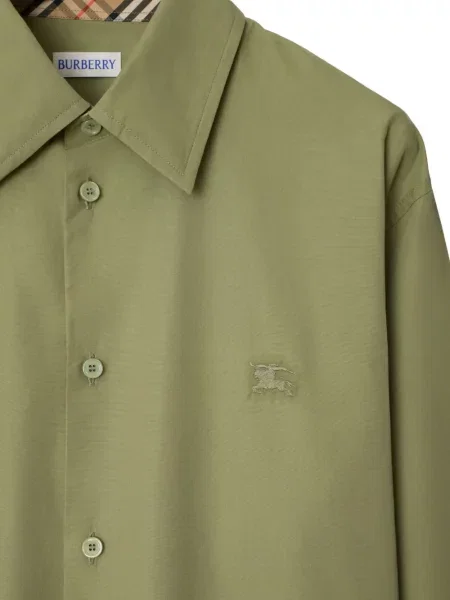 Cămașă Burberry din poplin verde