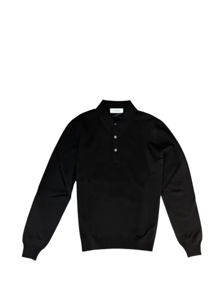 Lung tricou polo Gran Sasso negru