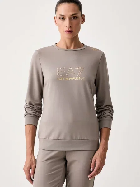 Emporio Armani hanorac pentru femei cu vâscoză maro