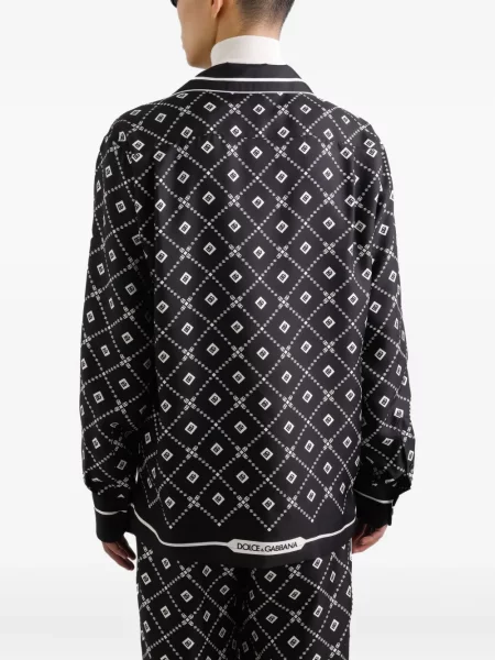 Cămașă Dolce & Gabbana cu imprimeu geometric negru