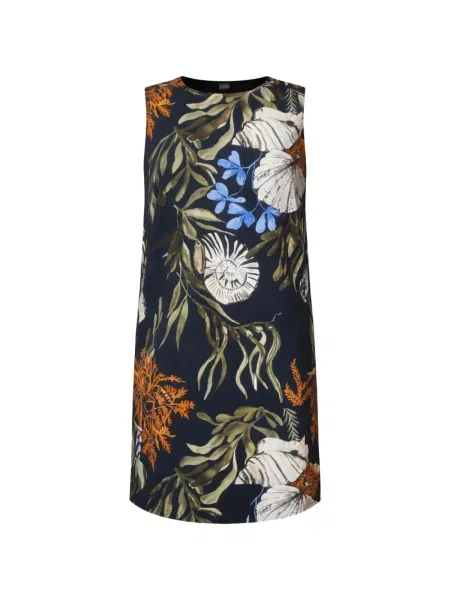 Rochie mini Marella cu model floral de costum albastru