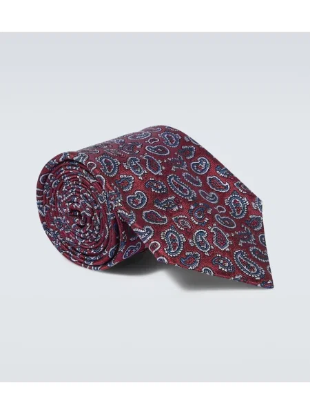 Svilena kravata Etro s paisley potiskom bordo
